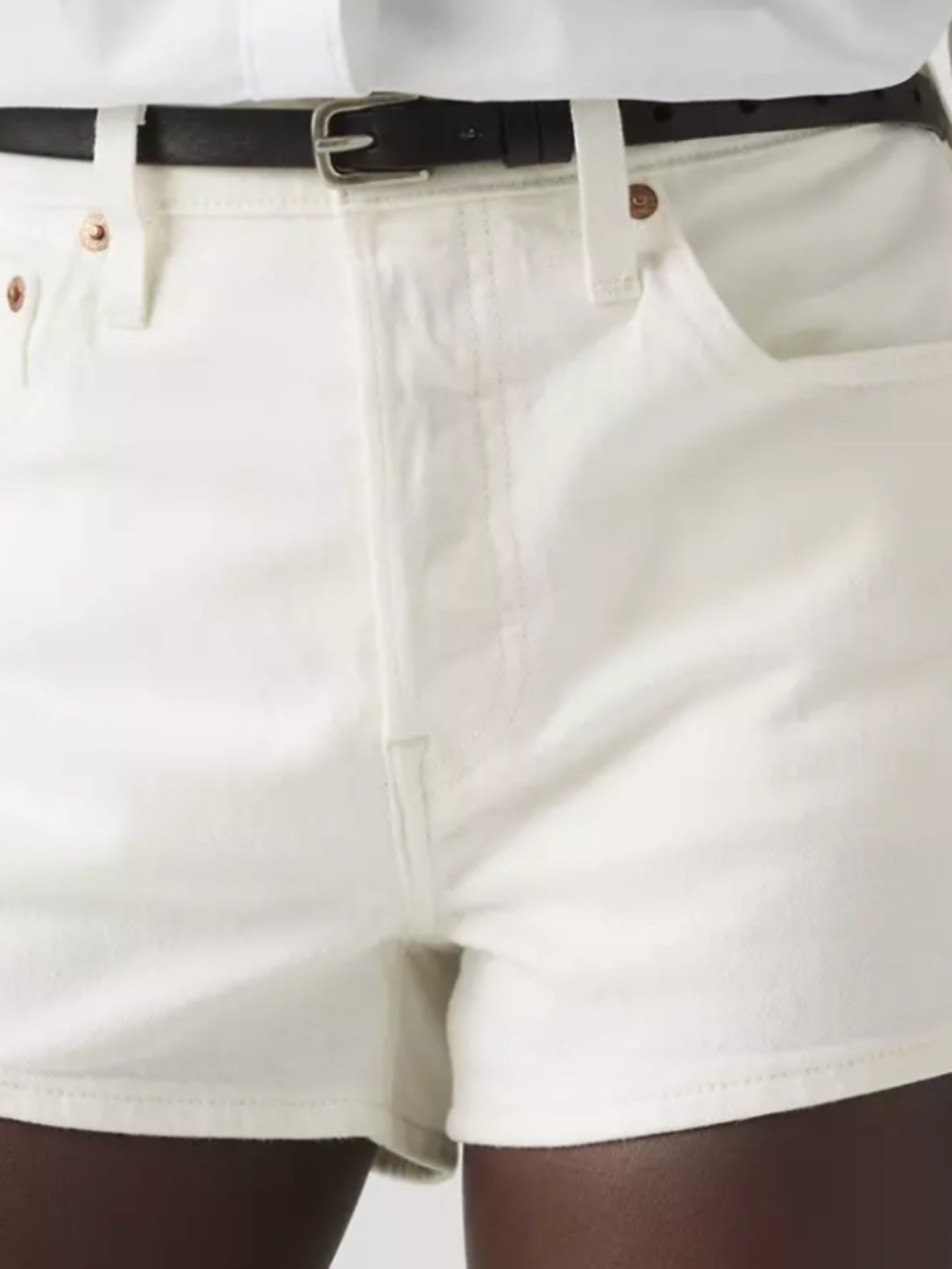 Levi's High Waist White Women's Shorts